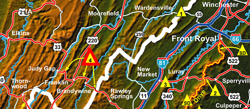 Virginia Kentucky East map